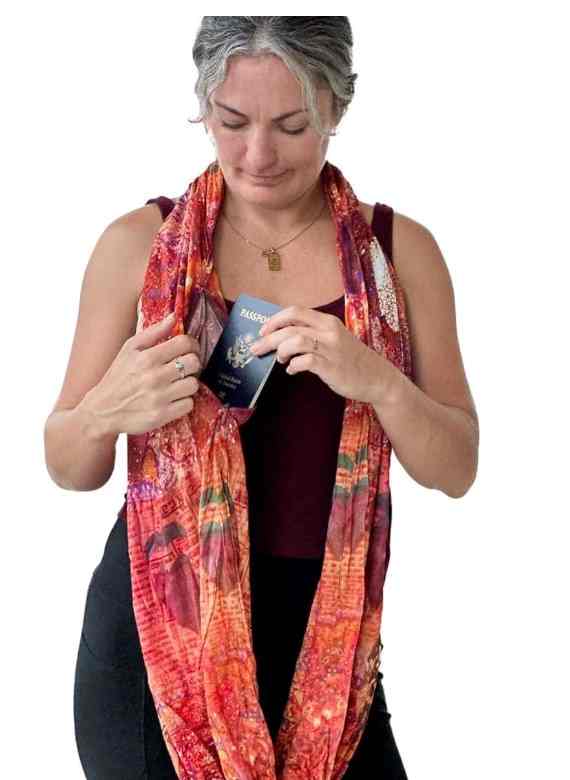 Multi-Functional Scarf with Hidden Pockets