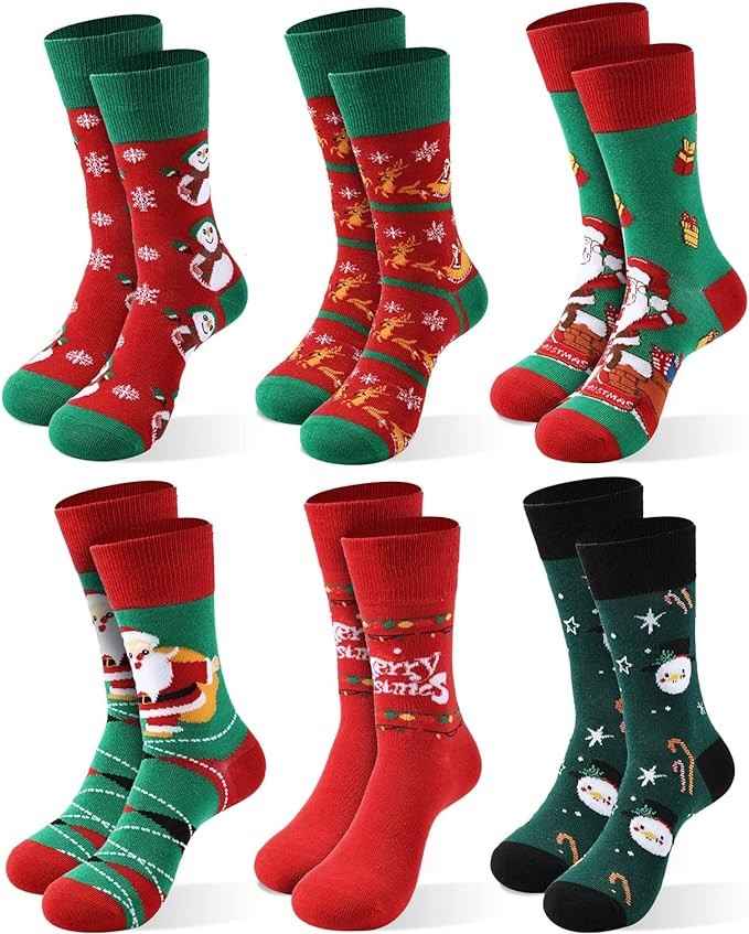 2. Moonlight Manor 6 Pairs Christmas Socks for Women