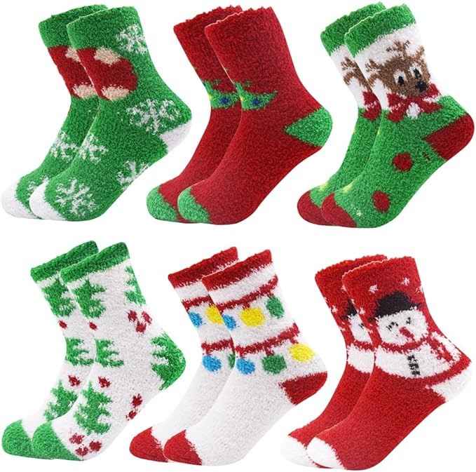 October Elf 6 Pairs Adult Christmas Holiday Socks