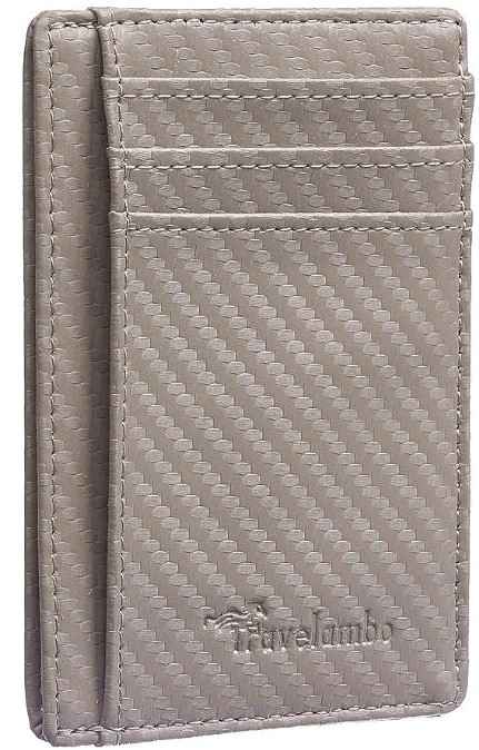 Travelambo Front Pocket Minimalist Leather Slim Wallet