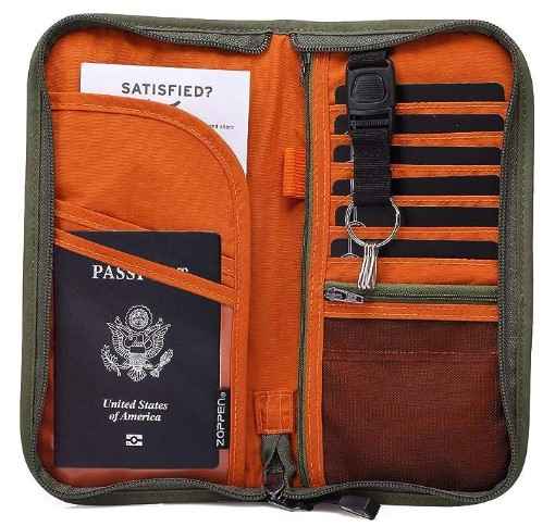 ZOPPEN RFID Travel Passport Wallet & Documents Organizer